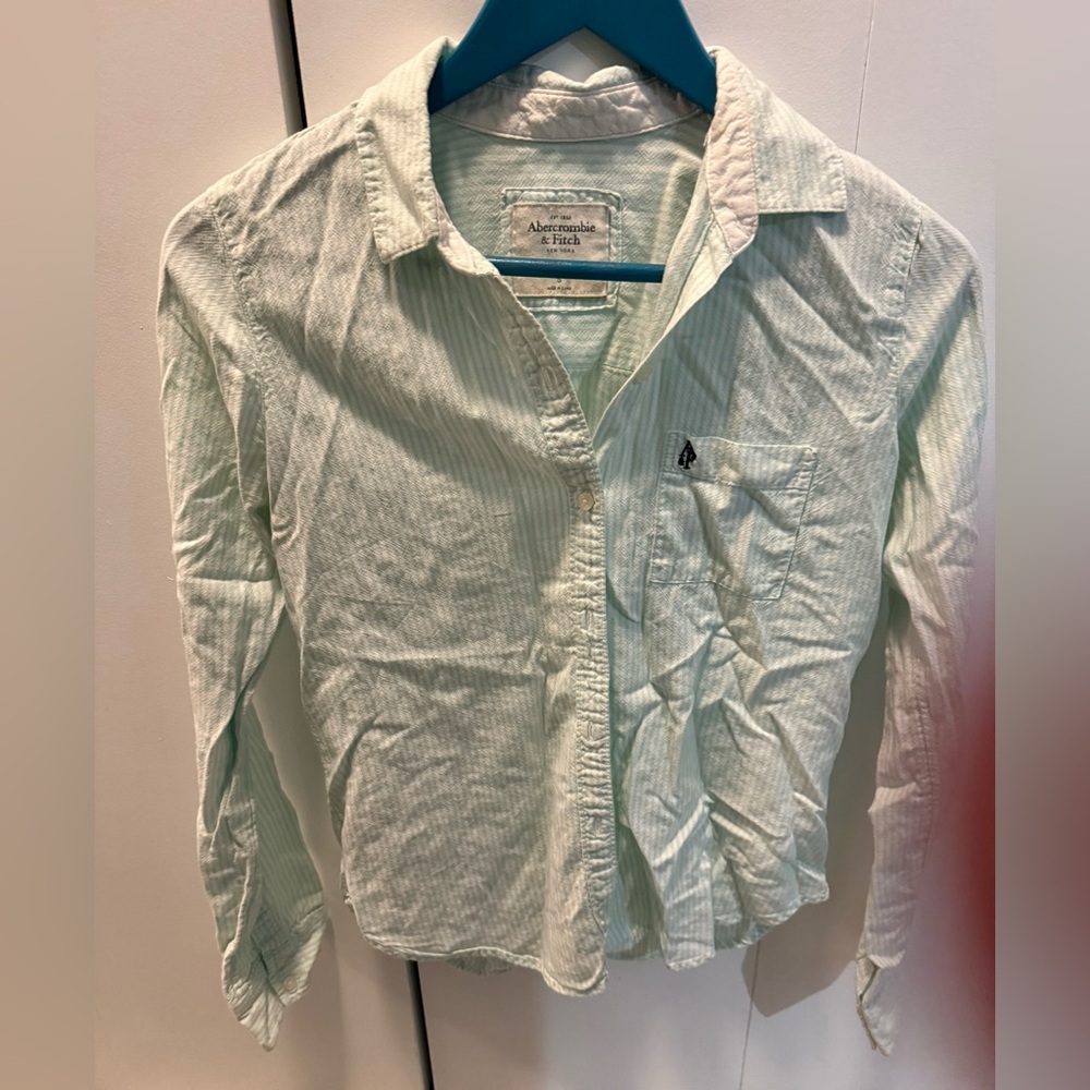 Abercrombie & Fitch Mint Green Striped Shirt